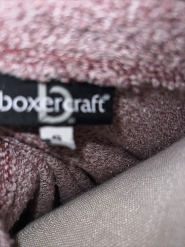 Boxercraft Top Small Women Maroon White Knit Sweatshirt Bulldog Long Sleeve - Picture 5 of 7
