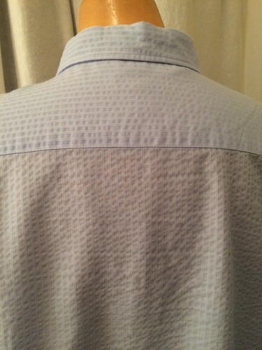 VAN HEUSEN Shirt Mens Big & Tall Blue Roll Tab Sleeves Sz XXL 18 - 18 1/2 - Picture 4 of 9