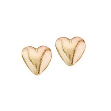 14K Yellow Gold Baby Heart Screwback Earrings
