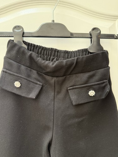 Zara Girls Black Dress Pants Stretch Wide Leg 10 - Picture 2 of 7