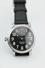 Custom 50mm Military Dial Elgin Pocket Watch Conversion For Right Wrist