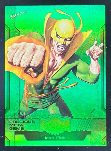 2024 Skybox Metal Universe Marvel Avengers Precious Gems Green Iron Fist /10