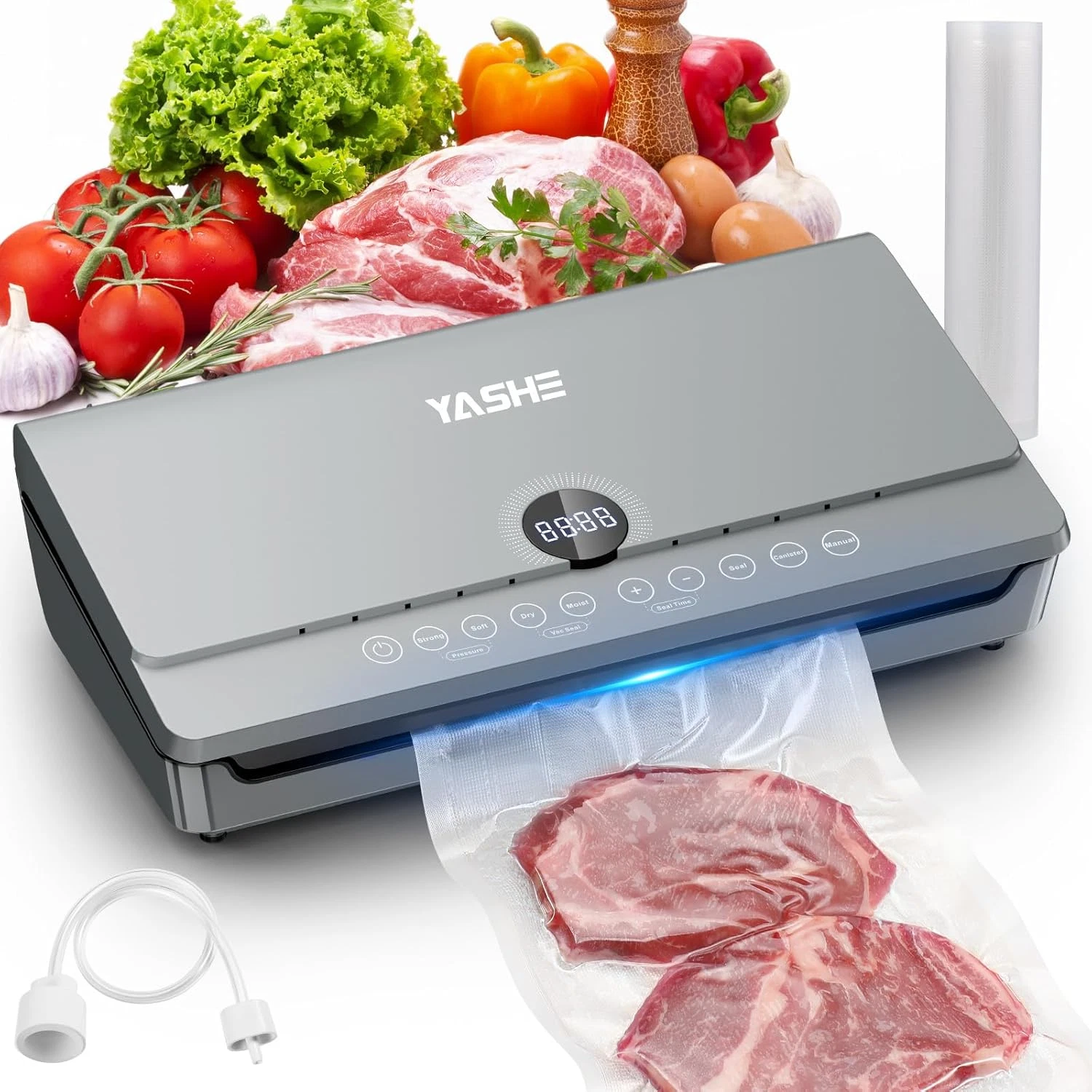 80KPA Vacuum Sealer Machine with One-Touch Magnetic Lid with bag