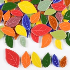 200g Ceramic Mosaic Leaf Mosaic Materials Children DIY Mosaic Art Craft Material
