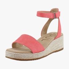 Naturalizer Gloria Womens Sandals Coral Pink Linen