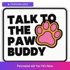 Custom Siamese Cat Paw Print Mouse Pad Personalized Pet Name Desk Mat Dog Owner