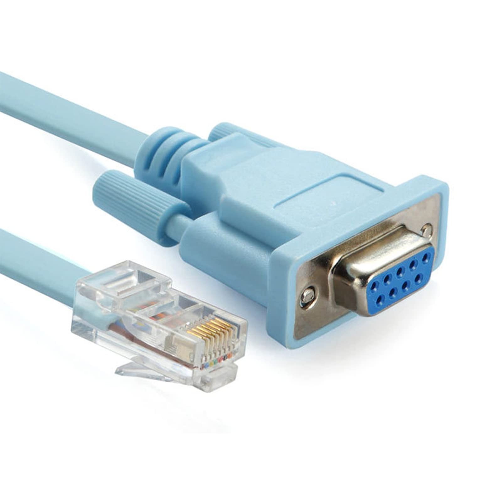 Câble console RJ45 vers DB9 RS232 femelle bleu de 1m50 pour routeur et switch