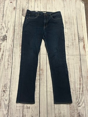 Levi's 724 High Rise Straight Jeans Womens Size 33x32 Dark Wash Blue Denim