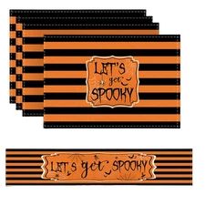 Halloween Placemats Set of 4 with Halloween Table Runner, Table Mats 12x18 In...