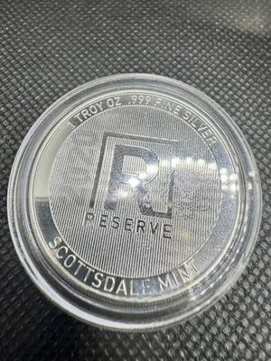 #ad 1 oz .999 Fine Silver Round –2020 Scottsdale Mint “R Reserve” $98.95