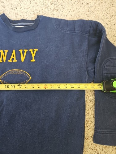 Vtg Tiedman & Company Athletic Wear Navy Football Embroidered Sweatshirt Large - Picture 9 of 15
