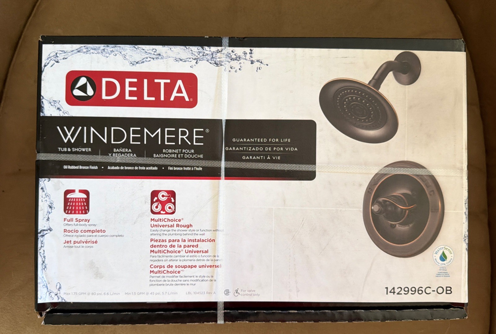 Delta Windemere Oil Rubbed Bronze 1-handle Shower Faucet W/Valve #142996C-OB New