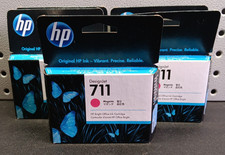Lot Of 5 HP 711 29-ml Magenta DesignJet Ink Cartridge, CZ131A Malaysia 12/2022