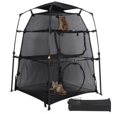 Cat Enclosure Kitten and Cat Playpen for Indoor,Portable and Foldable 3 Tier ...