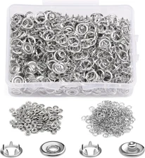 100 Sets Snap Button, 9.5Mm Metal Silver Snaps Buttons for Sewing and Crafting, 