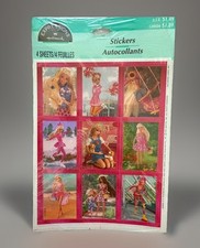 VINTAGE Hallmark Barbie Stickers Sealed 4 Sheets 1997 Mattel Made USA Collectabl