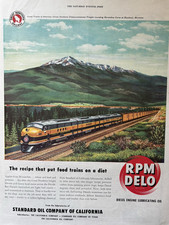 1948 Standard Oil Co California Great Northern Railway Freight Train VTG Ad