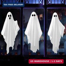 Spooky Halloween Window Clings Decorations: 3 Large Ghost Mirror Decals