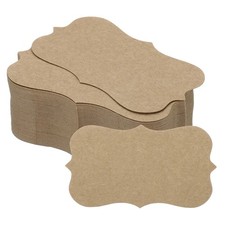 2" x 3.5" White Business Card Tickets, 100pcs Mini Paper, Brown