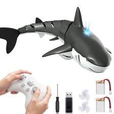 RC Shark Boat 2.4Ghz Spray Water Light Pool Toy