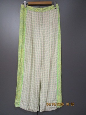 Marc Cain Sommerhose Mint Gelb Beige Weit Dünn Taschen Gr 40 N4 B60-117