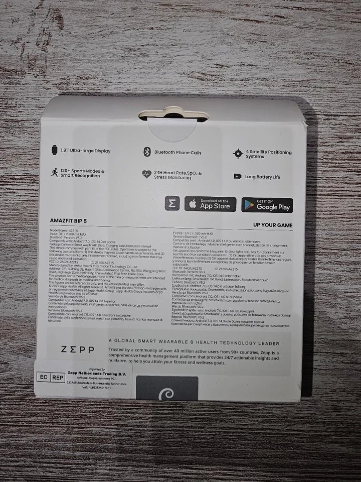 Smartwatch - Amazfit BIP 5, 22 mm, Pantalla 1,91", Llamadas Bluetooth, - Imagen 2 de 2