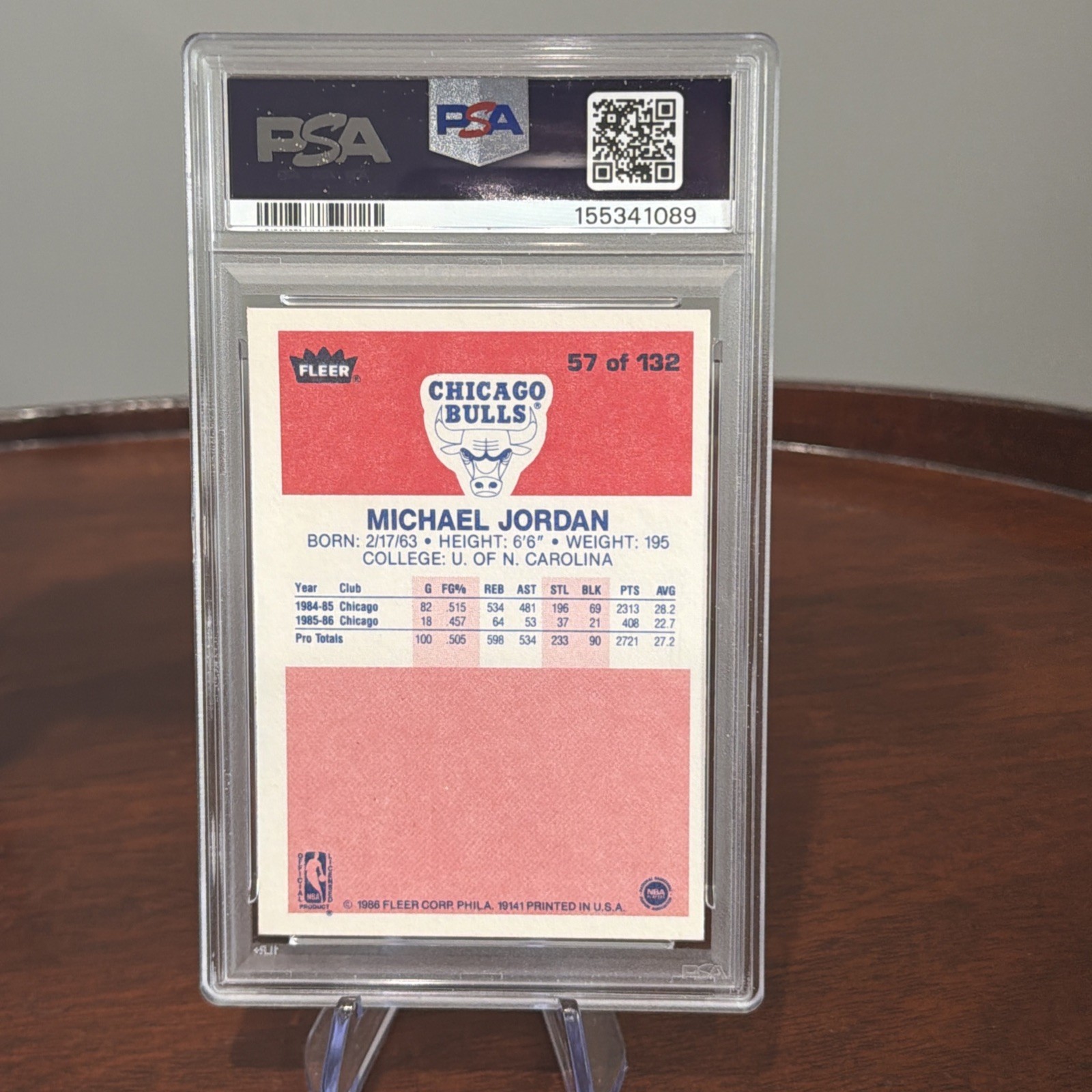 1986 Fleer - Michael Jordan #57 (RC) - Rookie 🔥🔥🔥 view 2
