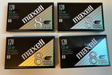 Lot of 4 Maxell 8mm GX-MP 120 Camcorder Tapes High Quality Video NEW SEALED