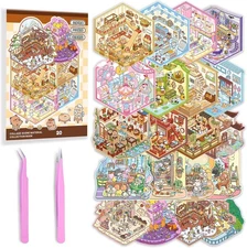 20 Sets DIY 3D Sticker Scene Collection Book for Kids Adults Cute Make Your Own 