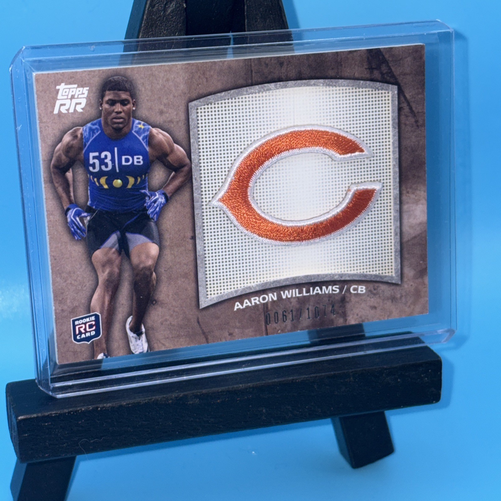 2011 Topps Rising Rookies Aaron Williams Rookie Team Patches 0061/1074 Chicago