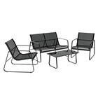 NNEDSZ Outdoor Lounge Setting Garden Patio Furniture Textilene Sofa Table Chair