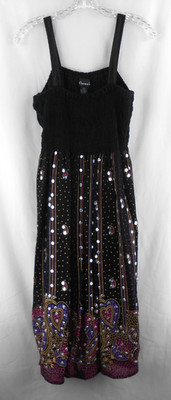 Carrees Womens 3X Black Stretch Halter Dress Embellishment Sequin Floral Bottom