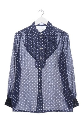 ALBA MODA Hemd-Bluse Damen Bluse Gr. DE 38 blau-weiß Casual-Look