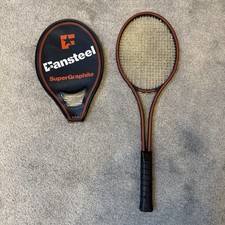 Vintage Fansteel Super graphite Tennis Racket 4 1/2 L Graphite Fiber Frame USA