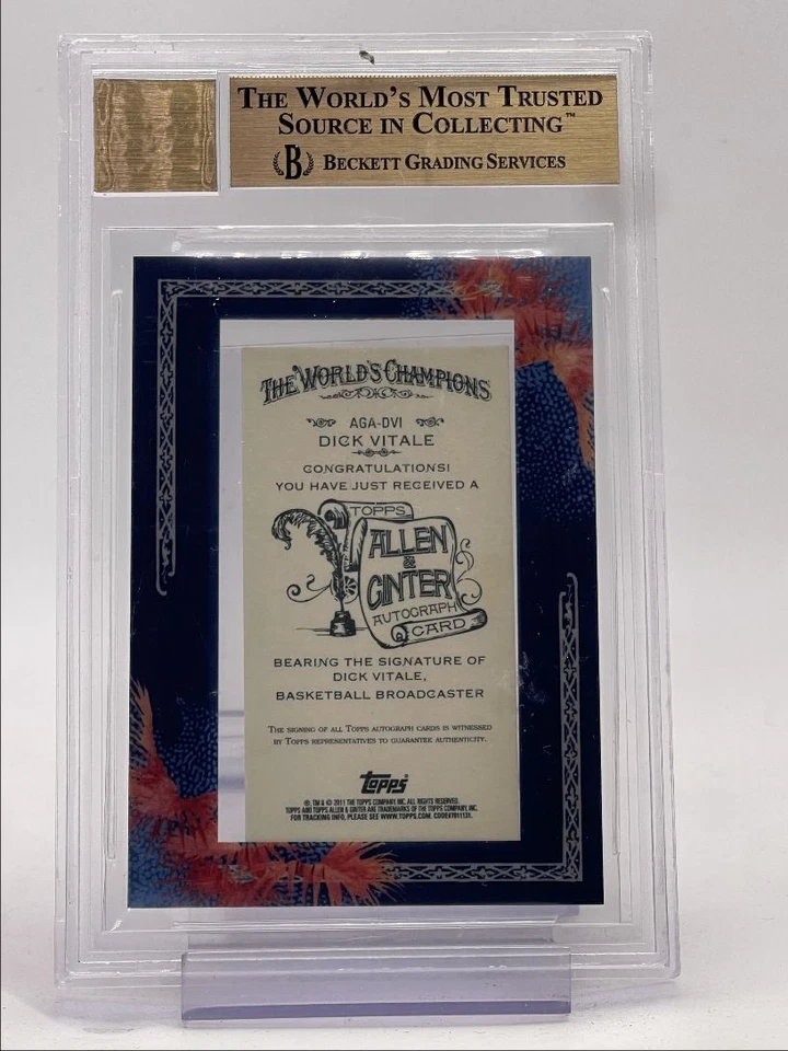 DICK VITALE 2011 TOPPS ALLEN & GINTER MINI FRAME AUTO BGS 9.5 Q3315 - Image 2 of 2