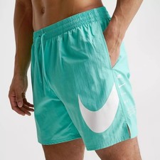 Nike sz L Aqua Swim Shorts with White Swoosh