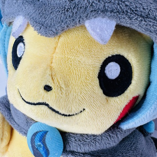 Pokemon Pikachu Wearing Mega Charizard X Poncho Plush Toy - Picture 7 of 7