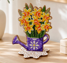 Bead embroidery kit Crafts Floral Decor with Stand, gift needlework art DIY DMC