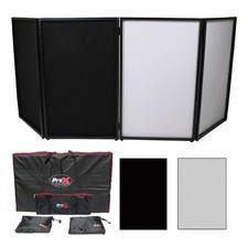 ProX XF-4X3048BMK3 Black Aluminum 4 Panel DJ Booth LED Facade  Bag