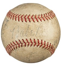 Babe Ruth signed team ball Detroit Tigers 1934 PSA DNA LOA Cochrane Greenberg