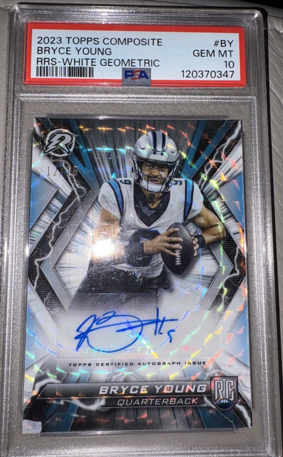 Bryce Young Topps Composite Resurgence Rookie Signatures #BY White Geometric