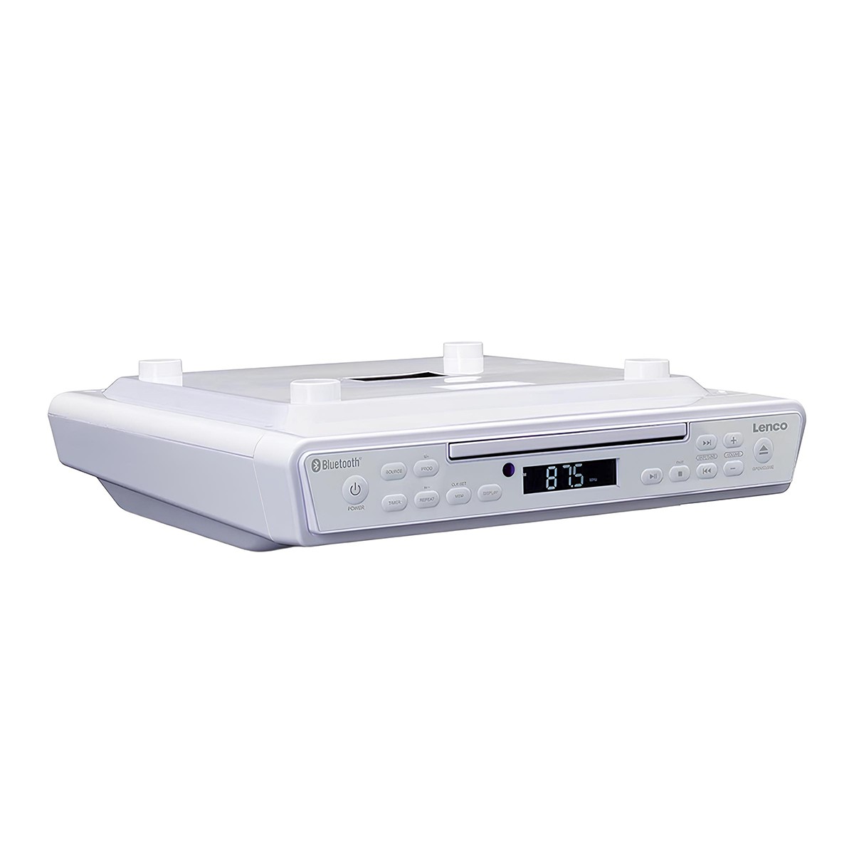 Radio-réveil de cuisine Lenco KCR-150 blanc Bluetooth lecteur CD intégré