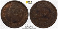 Canada, 1858 Victoria Cent. PCGS MS 62. 421,000 Mintage.