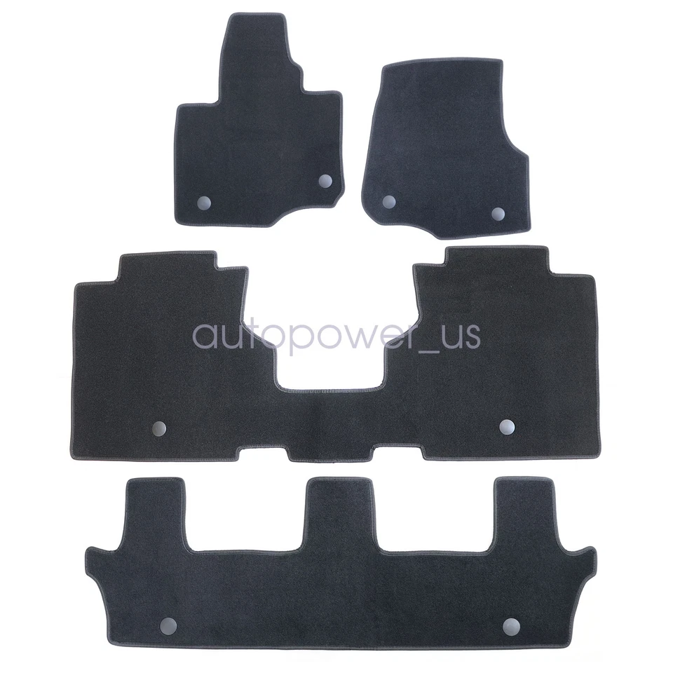 Alfombrillas delanteras traseras de terciopelo negras nuevas para Lincoln Navigator 2018-2024 Foto 3 de 4