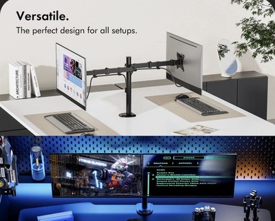 VonHaus Doppel Doppel Doppelarm LCD LED Monitor Tischhalterung für 13''-27'' Bildschirme W