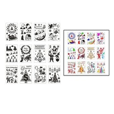 12x Weihnachtsschablonen Gnome Elch Zeichen Malerei Vorlage Kuchen Körper