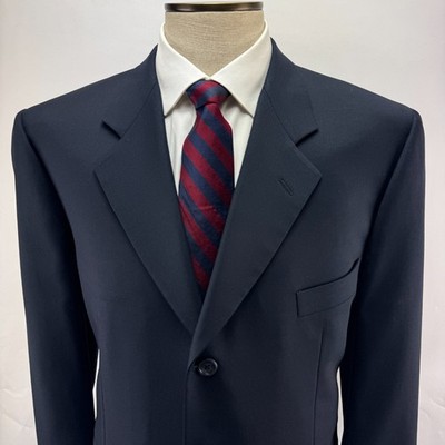 Corneliani Mens 42R Three Button Blazer Navy Blue Sport Coat Made in Italy