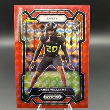 2024 Panini Prizm Draft Picks James Williams Rookie Card Red Finite Prizm /125