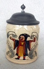 ALT Humpen Bierkrug Relief Münchner Kindl München um 1900 Krug Zinn Sammelkrüge