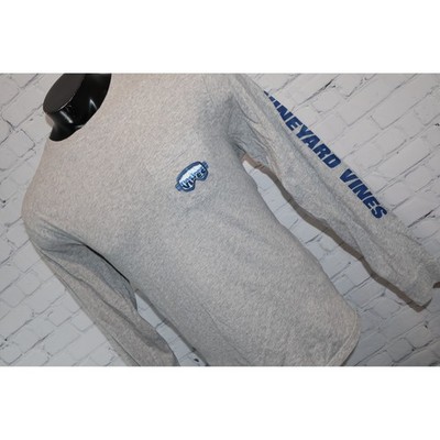 Vineyard Vines Long Sleeve Mens Large Gray Ski Goggle Graphic Pocket Tee **